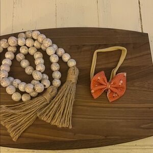 Light rest floral print bow on my nylon headband